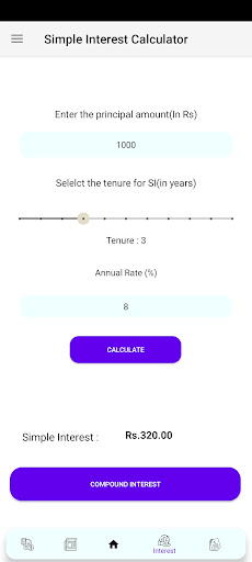GST Financial Calculator App Screen 2
