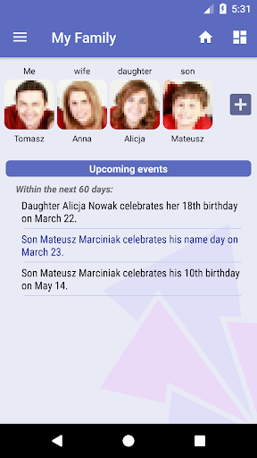 Android application My Family screenshort