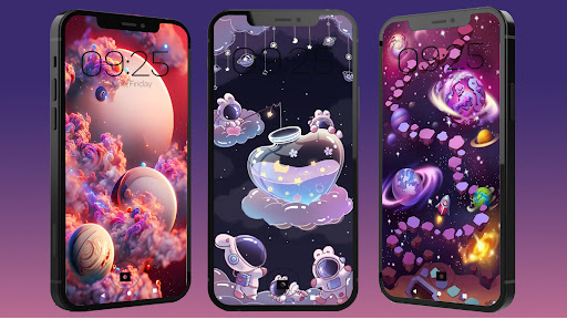 Android application Cute Astronaut Wallpaper screenshort
