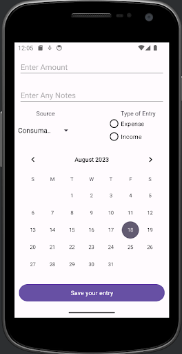 SimpleLedger Screen 2