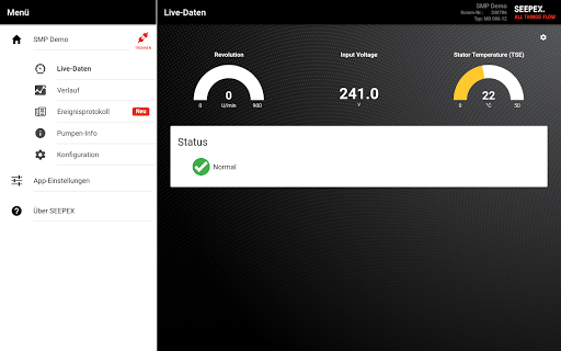 Android application SEEPEX Pump Monitor screenshort