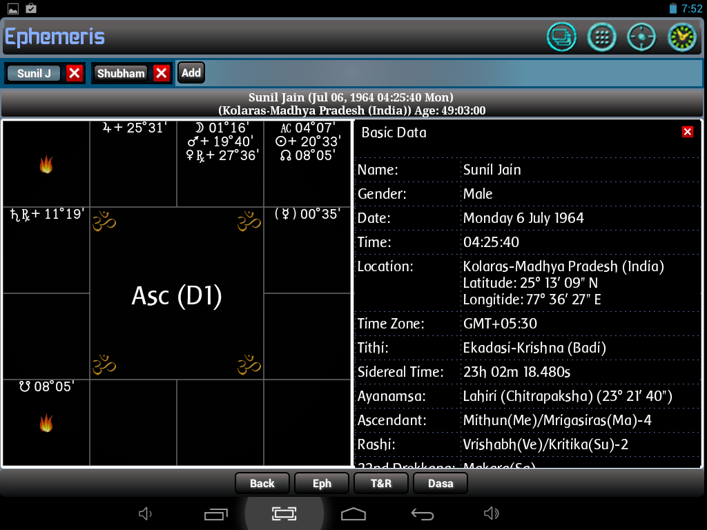 Ephemeris, Astrology Software Screenshot 10 Ephemeris, Astrology Software Screenshot 10