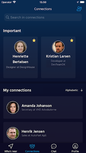 Android application Who's Near screenshort