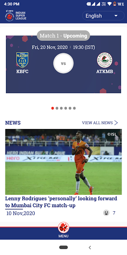 تطبيق Indian Super League - Official برو0