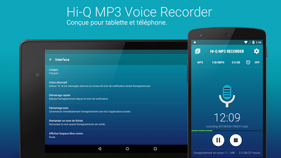Hi-Q MP3 Voice Recorder (Gratuit) Capture d'écran