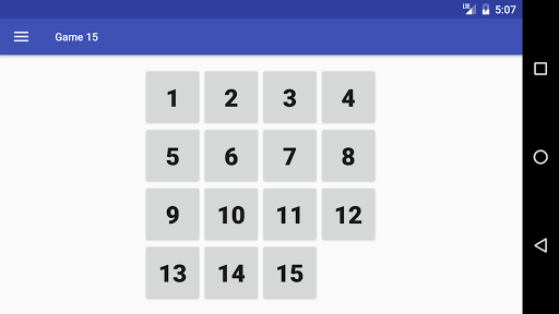 Android application Game-15 screenshort
