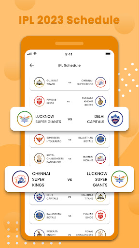 Android application IPL 2023 Teams & Point table screenshort