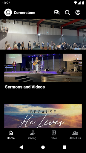 Android application Cornerstone Church TV screenshort