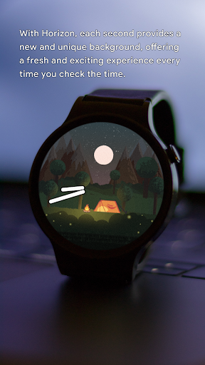 Android application Horizon Pixel Camp Watch Face screenshort