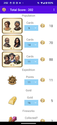 Android application Score Calculator for Anno 1800 screenshort