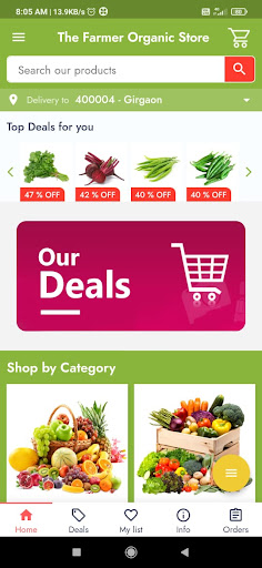 Android application The Farmer - organic store screenshort