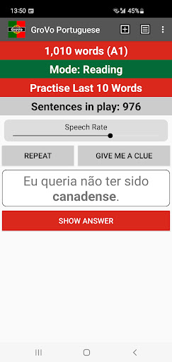 Android application GroVo Portuguese screenshort