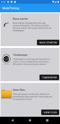Android application MobiTiming screenshort