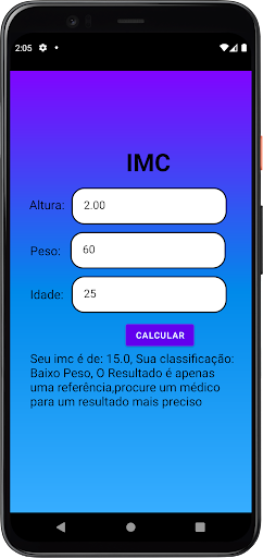 Calculadora de IMC Screen 3