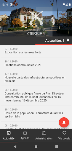 Android application Crissier Officiel screenshort