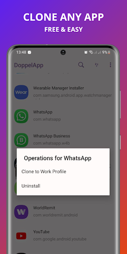 Android application DoppelApp - Twin App Cloner screenshort
