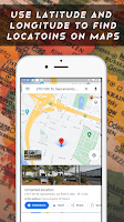 screenshot of latitude longitude & compass