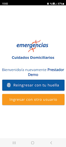Android application Cuidados Domiciliarios screenshort