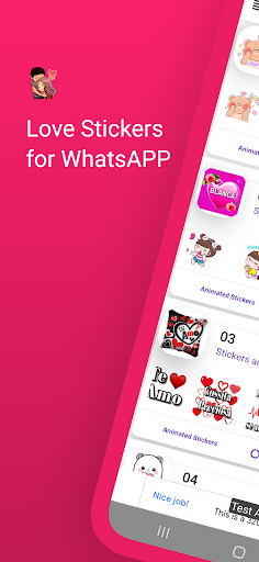 Android application Animated Love Stickers screenshort