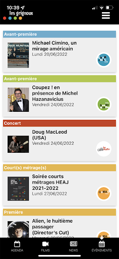 Android application Les Grignoux screenshort