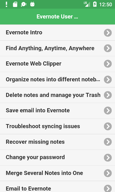 User Guide for Evernote - 1.4 - (Android)
