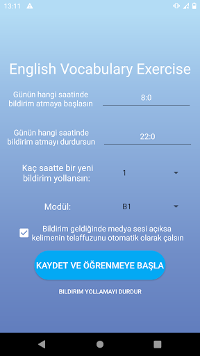 Android application English Vocabulary Exercise screenshort