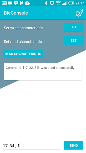 BLE Console Screen 3