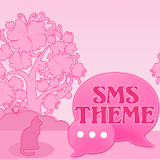 Cat Pink Theme GO SMS Pro icon