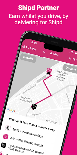 Android application Shipd Partner screenshort