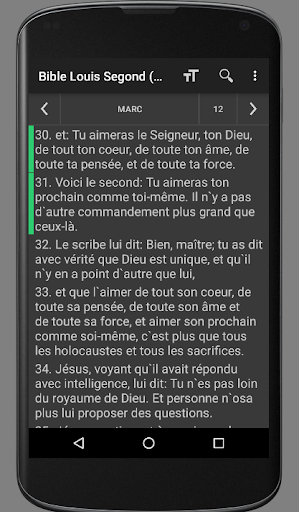 Screenshot of French Louis Segond Bible