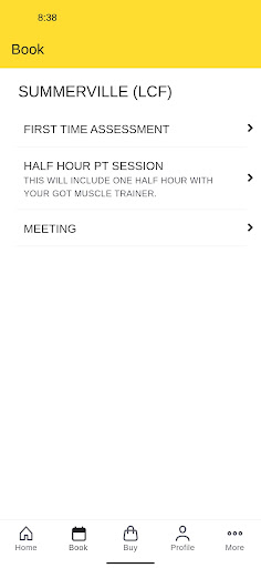 Got Muscle Personal Training Screen 2