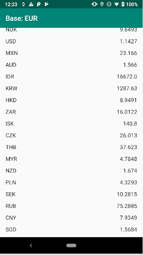 Exchange Rates Viewer 3 Screen 2