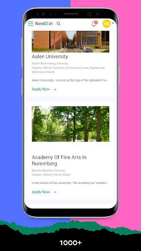 NextD - Study Abroad Platform Screen 3