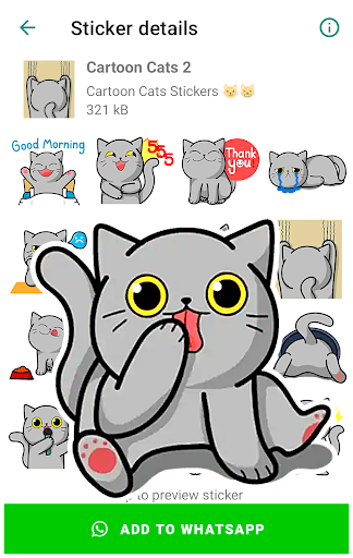 Cartoon Cat Stickers Screen 2