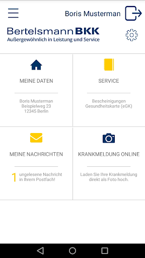 Bertelsmann BKK-App Screen 2