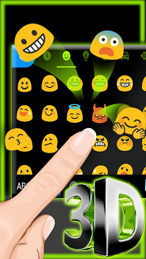 Neon 3d Green Black Tech Keybo Screen 2