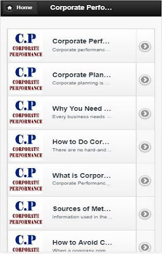 Android application Corporate Performance screenshort