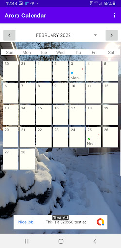 Android application Arora Calendar screenshort