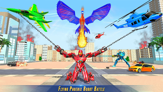 Flying Phoenix Robot Bike Game  screenshots 1