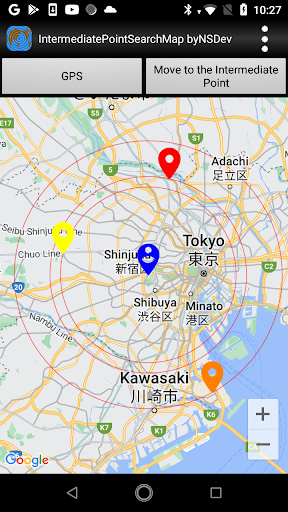 Android application IntermediatePointMap byNSDev screenshort