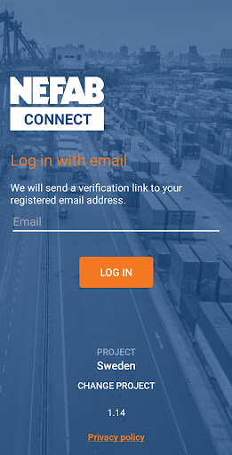 Android application Nefab Connect screenshort