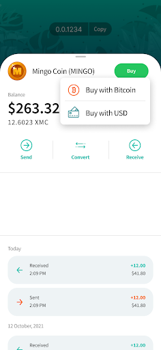 Android application Mingo Wallet screenshort