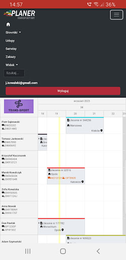 Planer Transportowy Screen 2