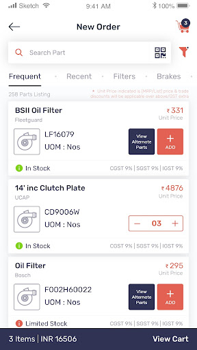 PartSmart for Franchisee Screen 2