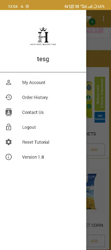 Android application Heritage Marketing - Customer screenshort