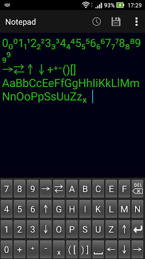 Android application Chemical equation keyboard B screenshort