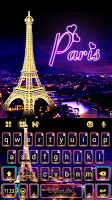 screenshot of Neon Paris Night Tower Keyboard Theme