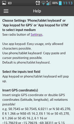 UTM RD GPS converter Screenshot
