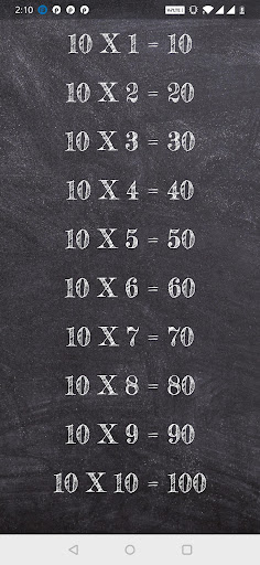 Math Table 1 to 200 Screen 3