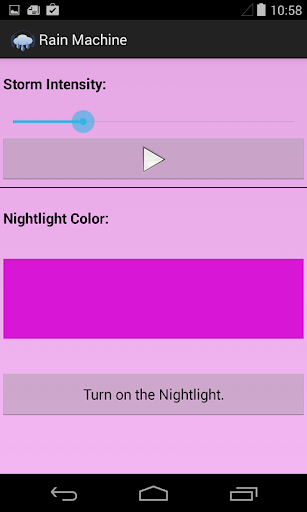 Screenshot of Rain Machine & Night Light